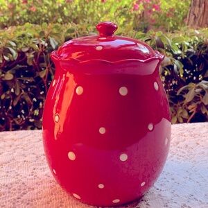 Temp-tations cookie jar. Red Polka Dot.